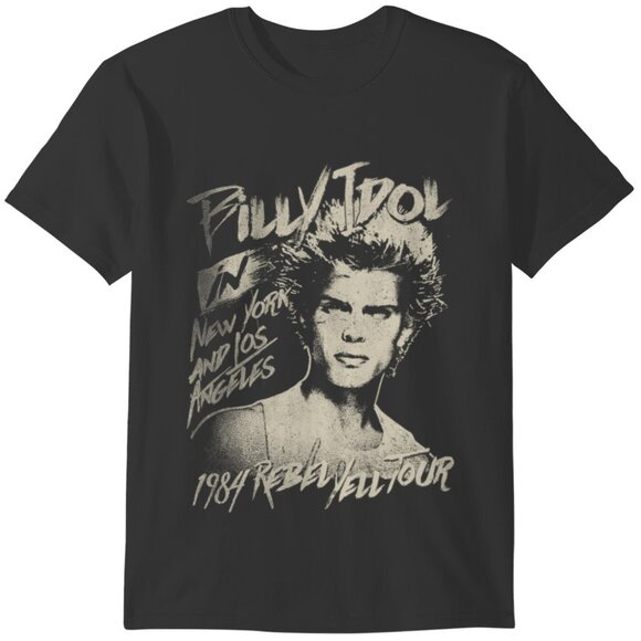 Billy Idol Rebel Yell 1984 Tour 80s Rock Band Music Fan Gift Graphic T-Shirt 159 - Picture 1 of 5